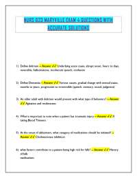 NURS 623 MARYVILLE EXAM 4 QUESTIONS WITH ACCURATE SOLUTIONS
