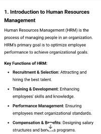 Human resources management