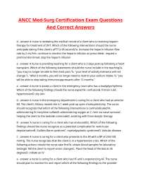 ANCC Med-Surg Certification Exam Questions And Correct Answers.