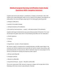 Medical-Surgical Nursing Certification Exam Study Questions With Complete Solutions.