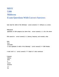 MISY 5380 Midterm Exam Questions With Correct Answers.