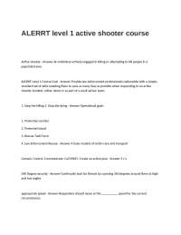 ALERRT level 1 active shooter course Test Questions and Answers