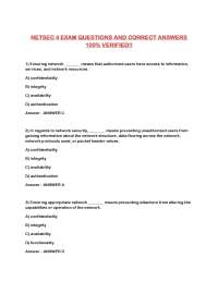 NETSEC 4 EXAM QUESTIONS AND CORRECT ANSWERS 100% VERIFIED!!