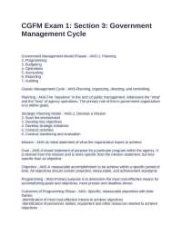 CGFM Exam 1 Section 3 Government Management Cycle