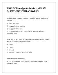 TSSA G2 Exam gastechnician.ca EXAM QUESTIONS WITH ANSWERS