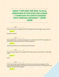 week 7 NR 509/NR 509: Actual Questions & Certified Solutions / Complete Accurate Quizzes w