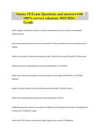 Ammo 18 Exam Questions and answers 100% correct solutions 2025/2026 | A+ Grade