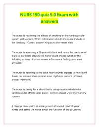 NURS 190 quiz 5.0 Exam with answers