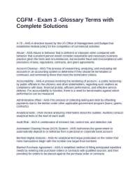 CGFM - Exam 3 -Glossary Terms with Complete Solutions