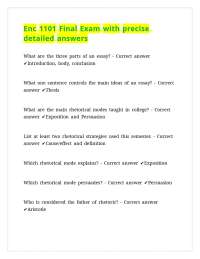 Enc 1101 Final Exam with precise detailed answers