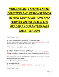 VULNERABILITY MANAGEMENT DETECTION AND RESPONSE VMDR ACTUAL EXAM QUESTIONS AND ANSWERS