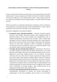Komunikacja i postawa menadżera w czasie restrukturyzacji/zarządzania zmianą