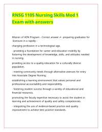 RNSG 1105 Nursing Skills Mod 1 Exam with answers