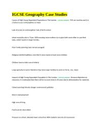 IGCSE Geography Case Studies