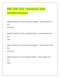 ENC 1101 Exam Review with verified answers
