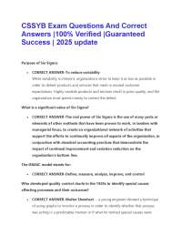 CSSYB Exam Questions And Correct Answers |100% Verified |Guaranteed Success | 2025 update