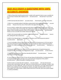 2025 ACLS EXAM A QUESTIONS WITH 100% ACCURATE ANSWERS