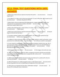 ACLS: FINAL TEST QUESTIONS WITH 100% ANSWERS