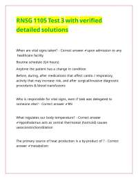 RNSG 1105 Test 3 with verified detailed solutions