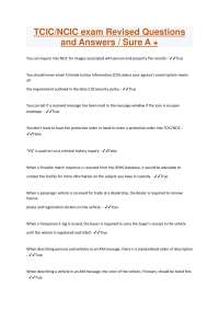 TCIC/NCIC exam Revised Questions and Answers / Sure A +