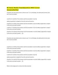BC Owner Builder Exam|Questions With Correct Answers|Verified