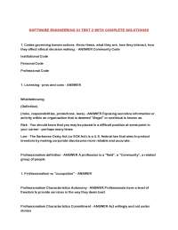 SOFTWARE ENGINEERING III TEST 2 WITH COMPLETE SOLUTIONS!!