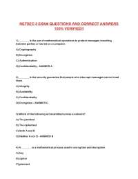 NETSEC 3 EXAM QUESTIONS AND CORRECT ANSWERS 100% VERIFIED!!