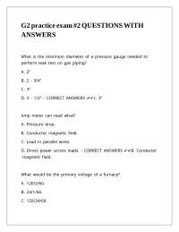 HVAC and Gas Appliance Exam Questions with Answers