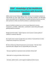 CENP - Knowledge of the Healthcare Environment Questions with Accurate Answers