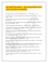 CNT WRITTEN EXAM – 2025 QUESTIONS WITH 100% ACCURATE ANSWERS