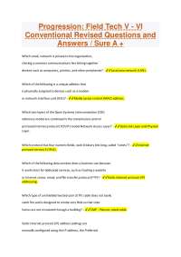 Progression: Field Tech V - VI Conventional Revised Questions and Answers / Sure A +