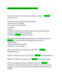 Advanced pathophysiology Q&A