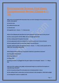 Environmental Science Final Exam Exam. Comprehensive Review (Chapters 1 18)18).