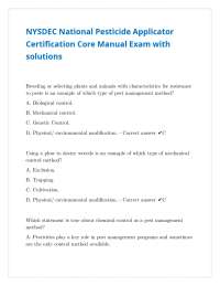 NYSDEC National Pesticide Applicator Certification Core Manual Exam with solutions
