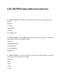 CPL IR FPP Exams with correct answers.
