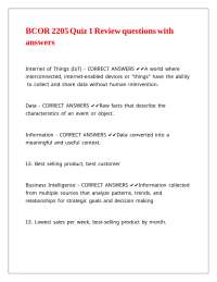 Business Analytics and Data Management Quiz Review
