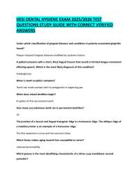 HESI DENTAL HYGIENE EXAM 2025/2026 TEST  QUESTIONS STUDY GUIDE WITH CORRECT VERIFIED  ANSW