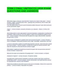 TERM 2 FINAL UNITEKCOLLEGE EXAM QUESTIONS AND ANSWERS