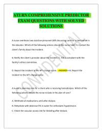 ATI RN COMPREHENSIVE PREDICTOR EXAM QUESTIONS WITH SOLVED SOLUTIONS