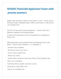 NYSDEC Pesticide Applicator Exam with precise answers