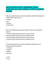 2025 ADVANCED HEALTH ASSESSMENT EXAM 1  QUESTIONS AND 100% CORRECLTY VERIFIED ANSWERS  GRA