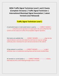 IMSA Traffic Signal Technician Level 1 and 2 Exams (Complete Versions) | Traffic Signal
