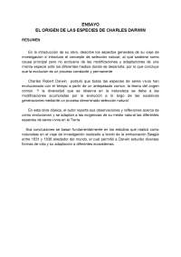 ENSAYOO ORIGEN DE LAS PESPECIES