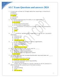 ALC Exam Questions and answers