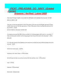 PICAT PRE-ASVAB GO NAVY Graded ,Correct Answers  Verified  Latest 2025