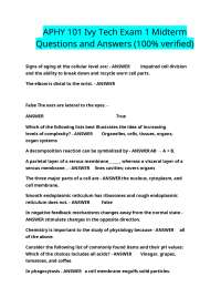 APHY 101 Ivy Tech Exam 1 Midterm Questions and Answers (100% verified)
