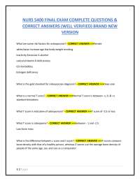 NURS 5400 FINAL EXAM COMPLETE QUESTIONS &  CORRECT ANSWERS (WELL VERIFIED) BRAND NEW
