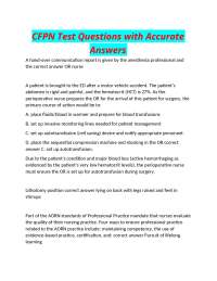 CFPN Test Questions with Accurate Answers