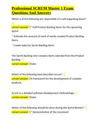 Professional SCRUM Master 1 Exam Questions And Answers