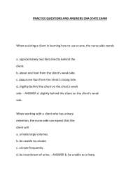 PRACTICE QUESTIONS AND ANSWERS CNA STATE EXAM
